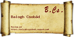 Balogh Csobád névjegykártya