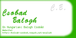 csobad balogh business card