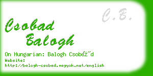 csobad balogh business card